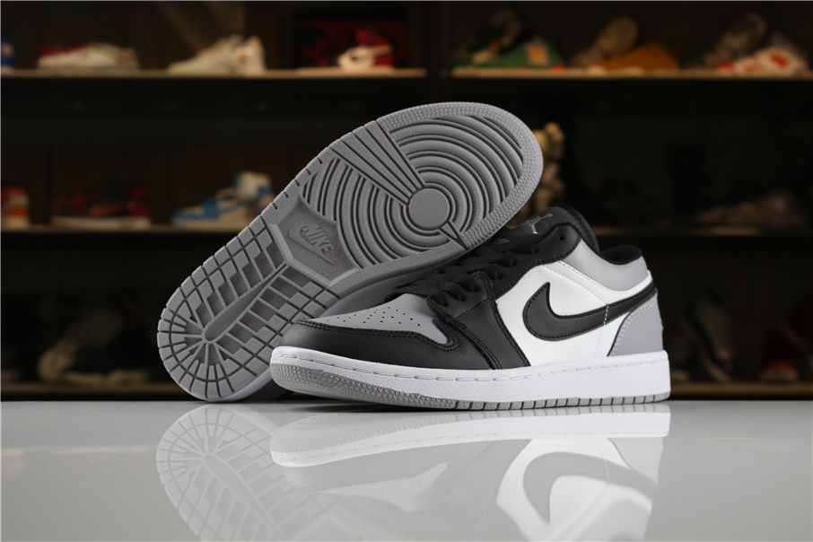 New Air Jordan 1 Low Black Grey White Sole Shoes - Click Image to Close